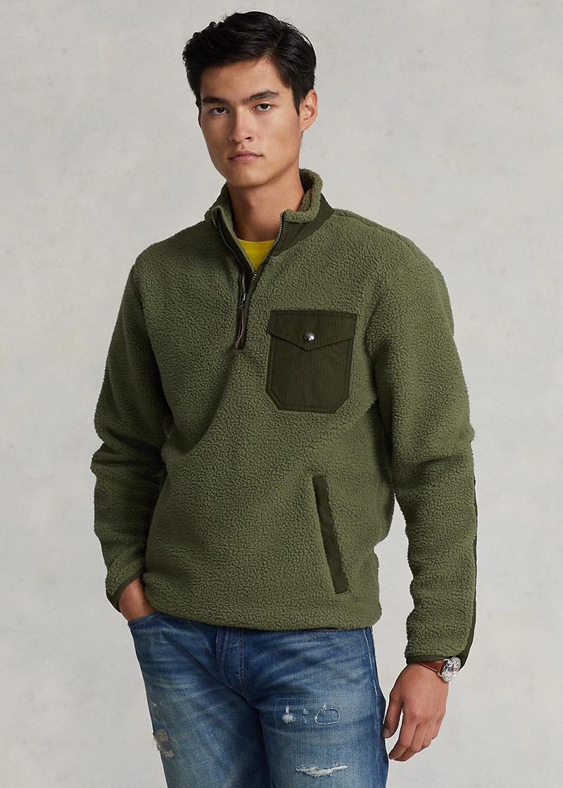 Sueter Polo Ralph Lauren Hombre Hybrid De Lana Jumper Chile Verde Oliva LKHTV-3650